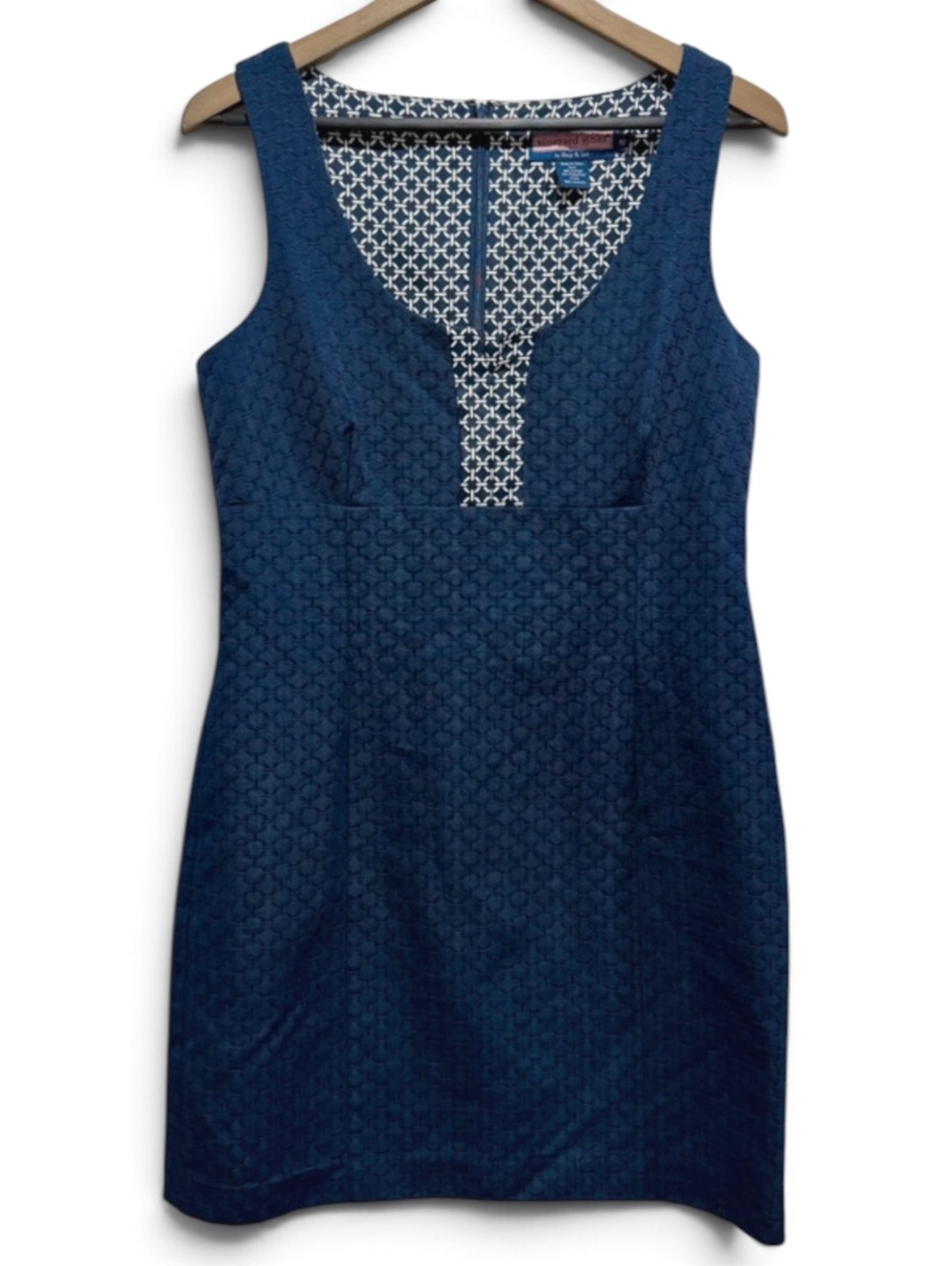 Vineyard Vines Navy Textured Sheath Dress Size 10 Preppy Workwear